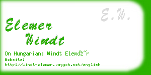 elemer windt business card